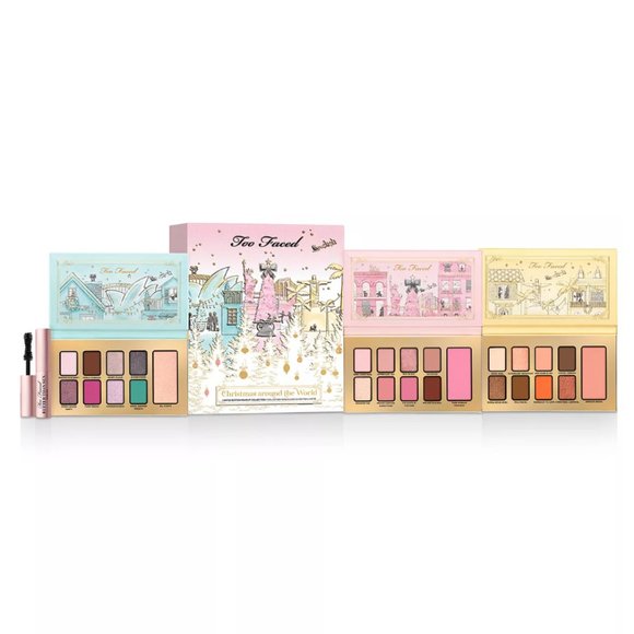 TOO FACED Christmas Around the World Ltd Edition 4 pc Holiday Makeup Collection